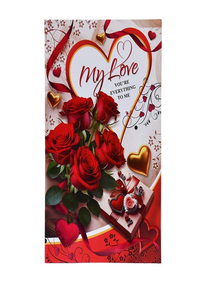 Saugat Traders Valentine Love Gift for Girlfriend Love Greeting Card with Red Rose Flower Red Heart Shape Soft Toy - Birthday - Anniversary - Image 2